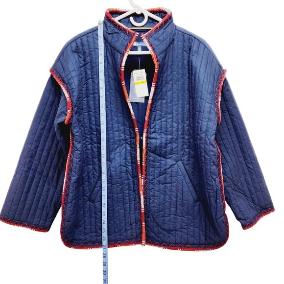 Democracy Womens Long Sleeve Quilted Jacket Midnight Blue Size M - Picture 6 of 14